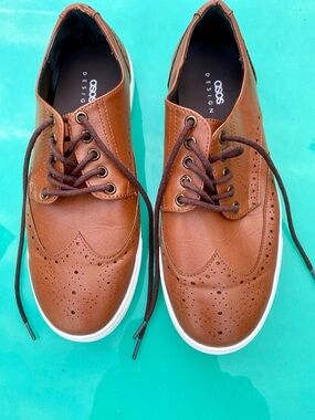 ASOS Tan Leather Wingtip with White Sole